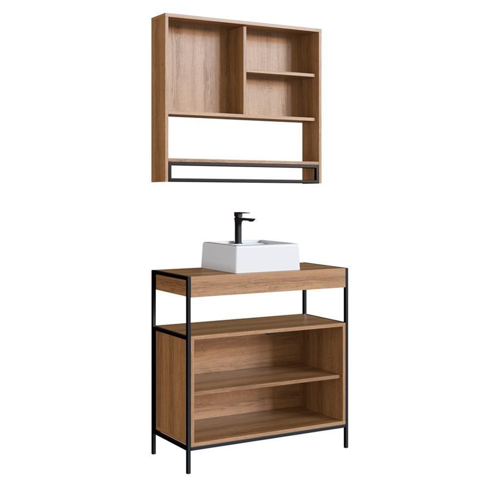 Conjunto Para Banheiro 3 Peças Com Cuba P103841c Mell Pp Milani Store Mell - 5