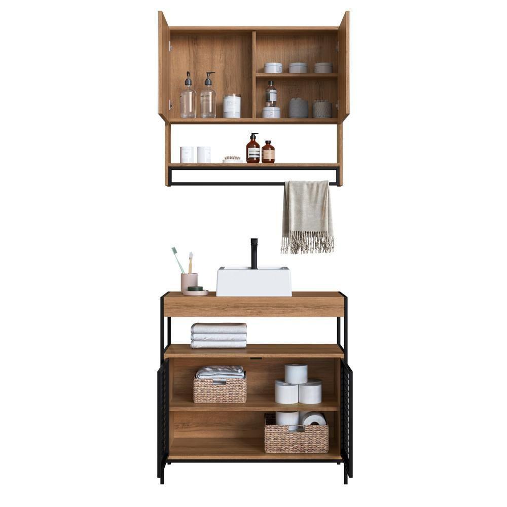 Conjunto Para Banheiro 3 Peças Com Cuba P103841c Mell Pp Milani Store Mell - 6