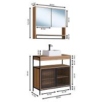 Conjunto Para Banheiro 3 Peças Com Cuba P103841c Mell Pp Milani Store Mell