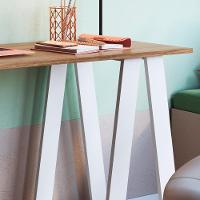 Escrivaninha Mesa Escritorio Cavalete 2 Prateleiras Mell Branco B61 Novam Mell Branco