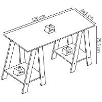 Escrivaninha Mesa Escritorio Cavalete 2 Prateleiras Mell Branco B61 Novam Mell Branco - 10
