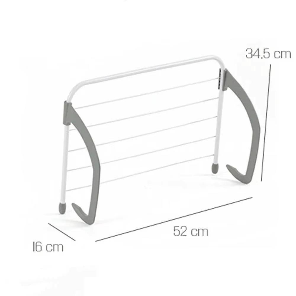 Varal Portatil De Porta Janela Sacada Apartamento Suporte Seca Roupa Dobravel 5 Varetas Pratico Metalico Branco - 4