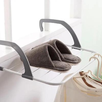 Varal Portatil De Porta Janela Sacada Apartamento Suporte Seca Roupa Dobravel 5 Varetas Pratico Metalico Branco