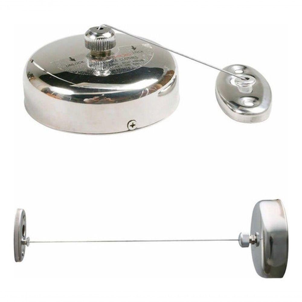 Varal Parede Pratico Retrátil 187,5 Cm Inox Ajustável Aço - 4