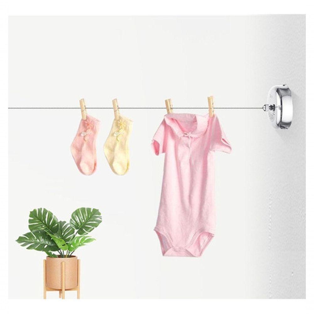 Varal Parede Pratico Retrátil 187,5 Cm Inox Ajustável Aço - 5