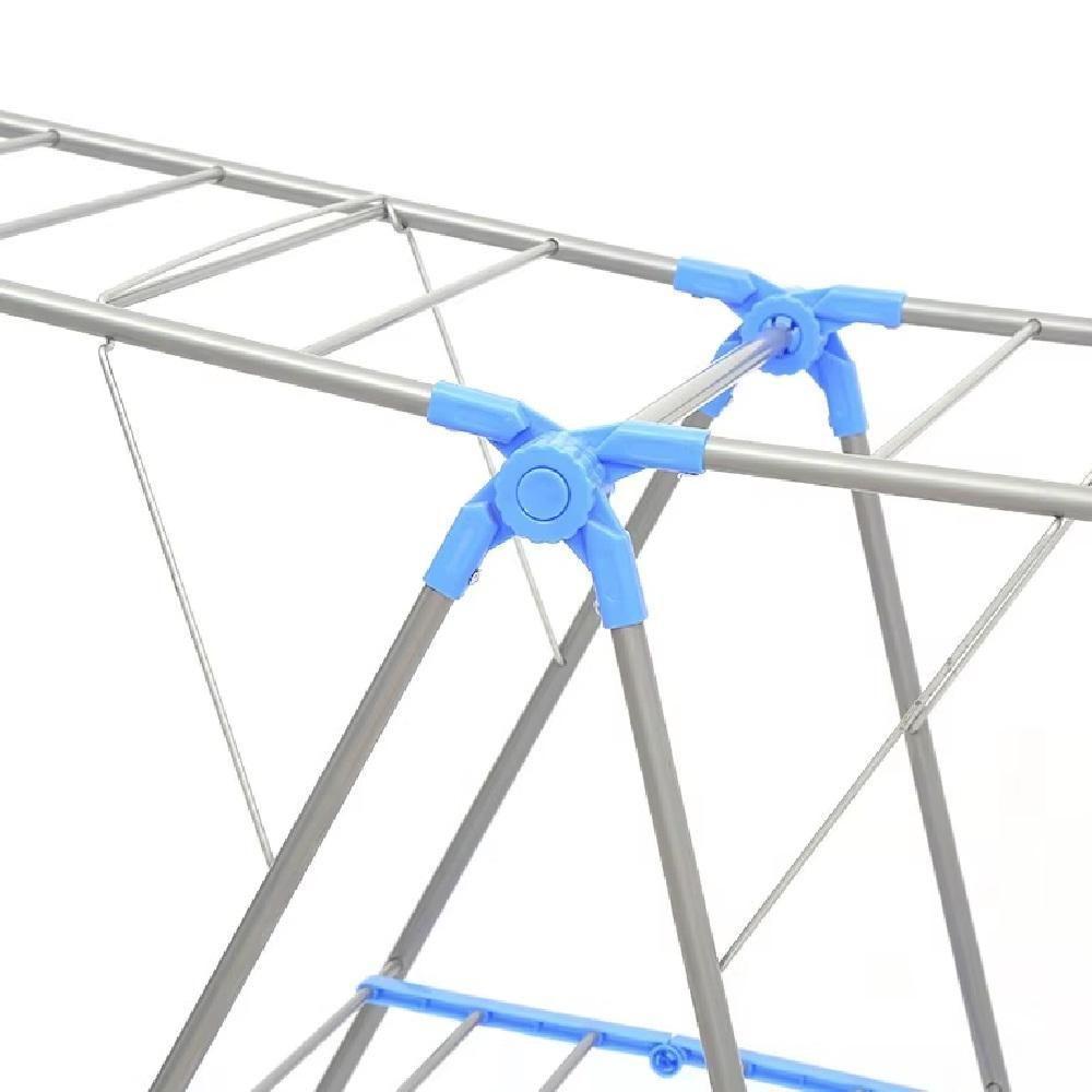 Varal De Chão 2 Andares Dobravel Compacto Portatil Multiuso Lavanderia Apartamento Articulado Seca Roupas Sapatos - 7