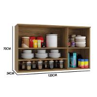 Módulo Cozinha Kappesberg Botanic Armário Botanic M635 Nicho c/ 2 Portas c/ Tela 120cm Nogueira - Kappesberg - 3