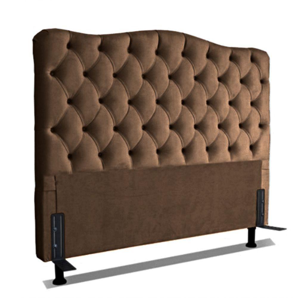 Cabeceira King 193 - Bello Box - Dunas Veludo Tabaco - 1