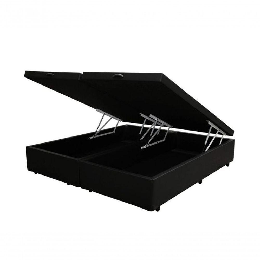 Cama Box Baú Queen 158 Tecido Preto Com Colchão Alegro Bello Box D28 Cinza 58x158x198 - 2