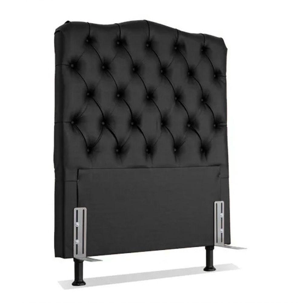 Cabeceira Solteiro 88 - Bello Box - Dunas Sintético Preto - 1