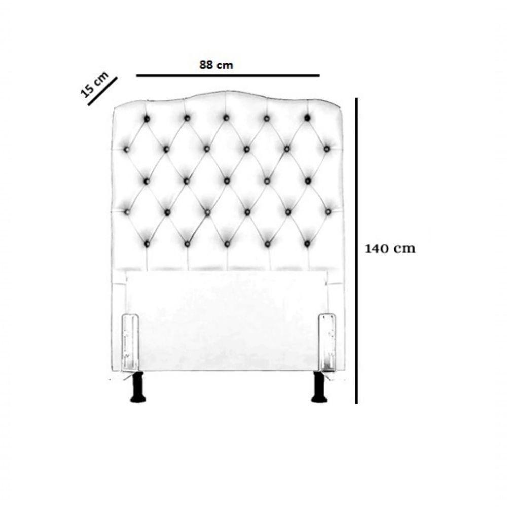 Cabeceira Solteiro 88 - Bello Box - Dunas Sintético Preto - 4