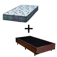 Cama Box Solteiro 88 Tecido Marrom Com Colchão Alegro Bello Box D28 Cinza 57x88x188 - 1