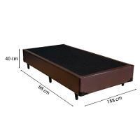 Cama Box Solteiro 88 Tecido Marrom Com Colchão Alegro Bello Box D28 Cinza 57x88x188 - 2