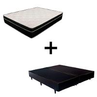 Cama Box King 193 Tecido Preto Com Colchão Paris Molas Preto 66x193x203 - 1