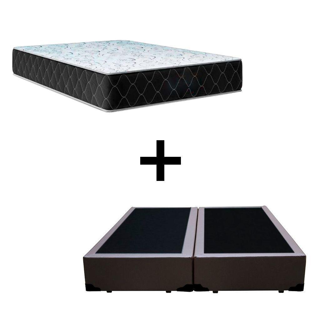 Cama Box Casal 138 Bipartido Tecido Marrom Com Colchão Marrocos Poliéster D33 30cm - 1