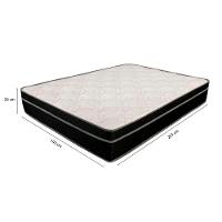 Cama Box Baú King 193 Bipartido Tecido Branco Com Colchão Paris De Molas Bello Box 67x193x203 - 3