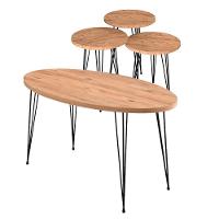 Conjunto De Mesa De Centro 4 Peças - Madeira - 1