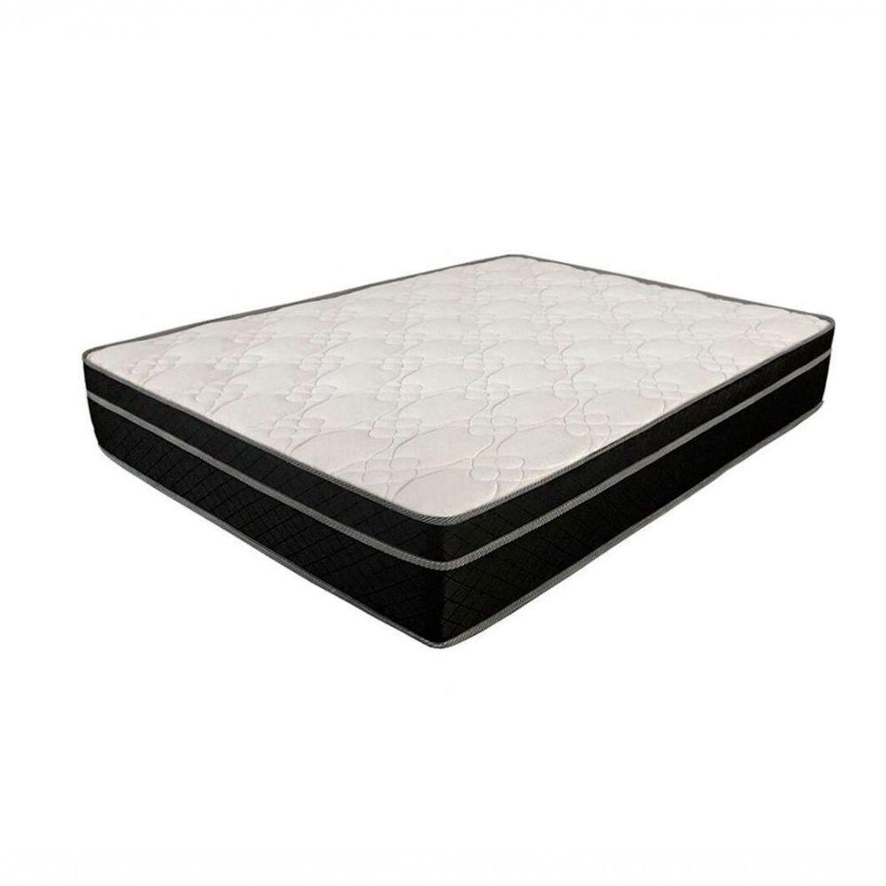 Cama Box Baú Viúva 128 Tecido Branco Com Colchão Paris De Molas Preto 26x128x188 - 1