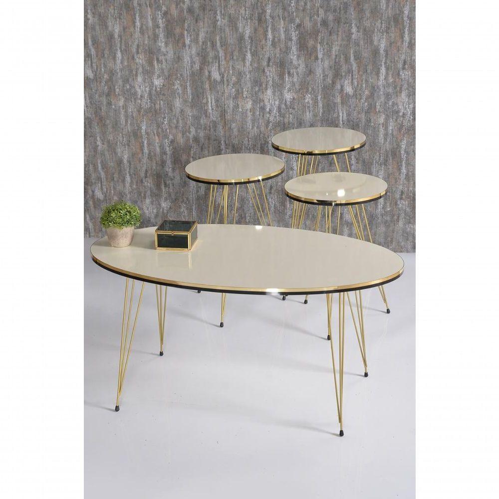 Conjunto De Mesa De Centro 4 Peças - Bege Claro - 2