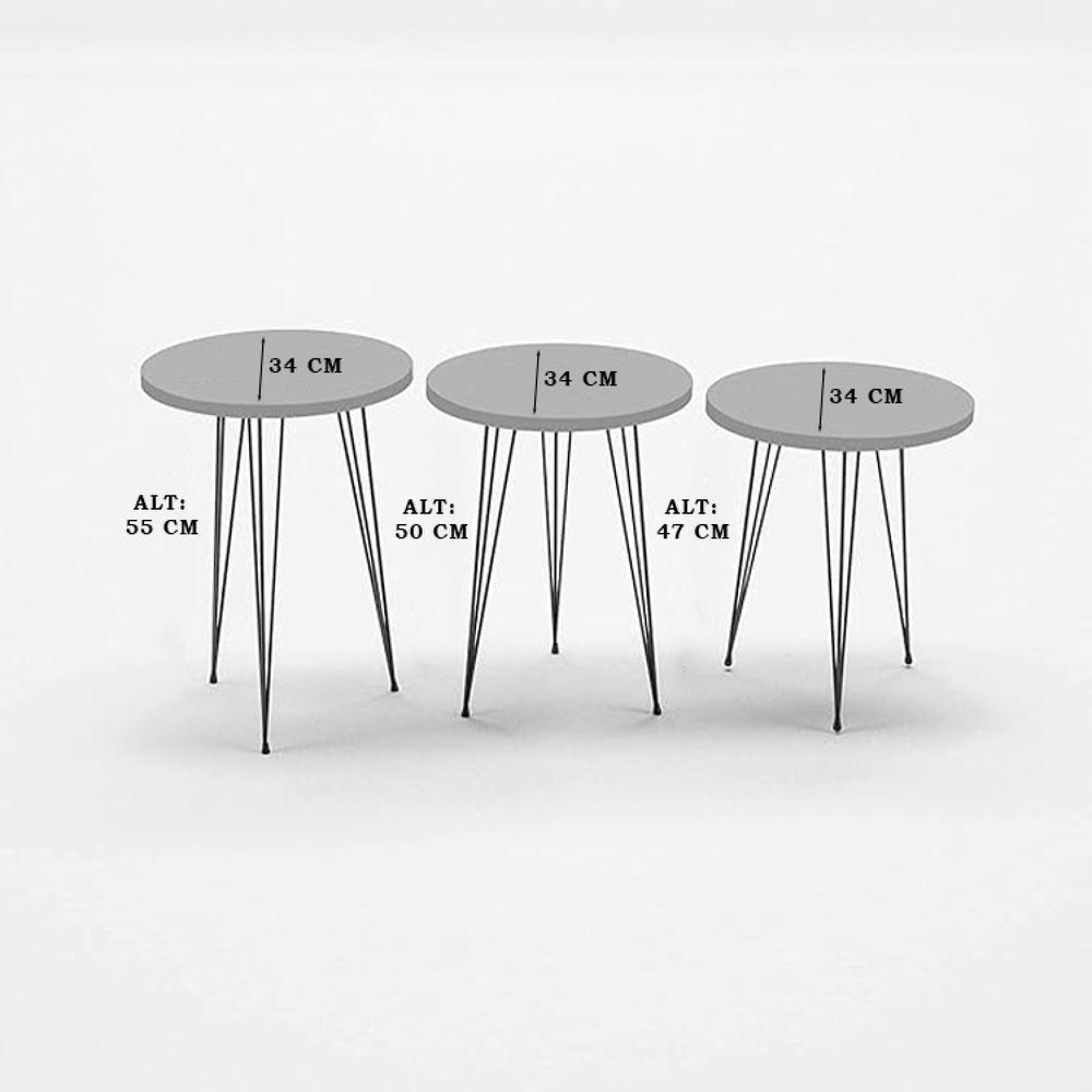 Conjunto De Mesa De Centro 4 Peças - Bege Claro - 4