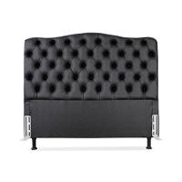 Cabeceira King 193 - Bello Box - Dunas Sintético Preto - 1