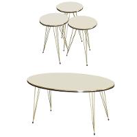 Conjunto De Mesa De Centro 4 Peças - Bege Claro - 1