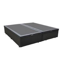 Cama Box Baú King 193 Tecido Preto Com Colchão Alegro Bello Box D28 Cinza 58x193x203 - 1