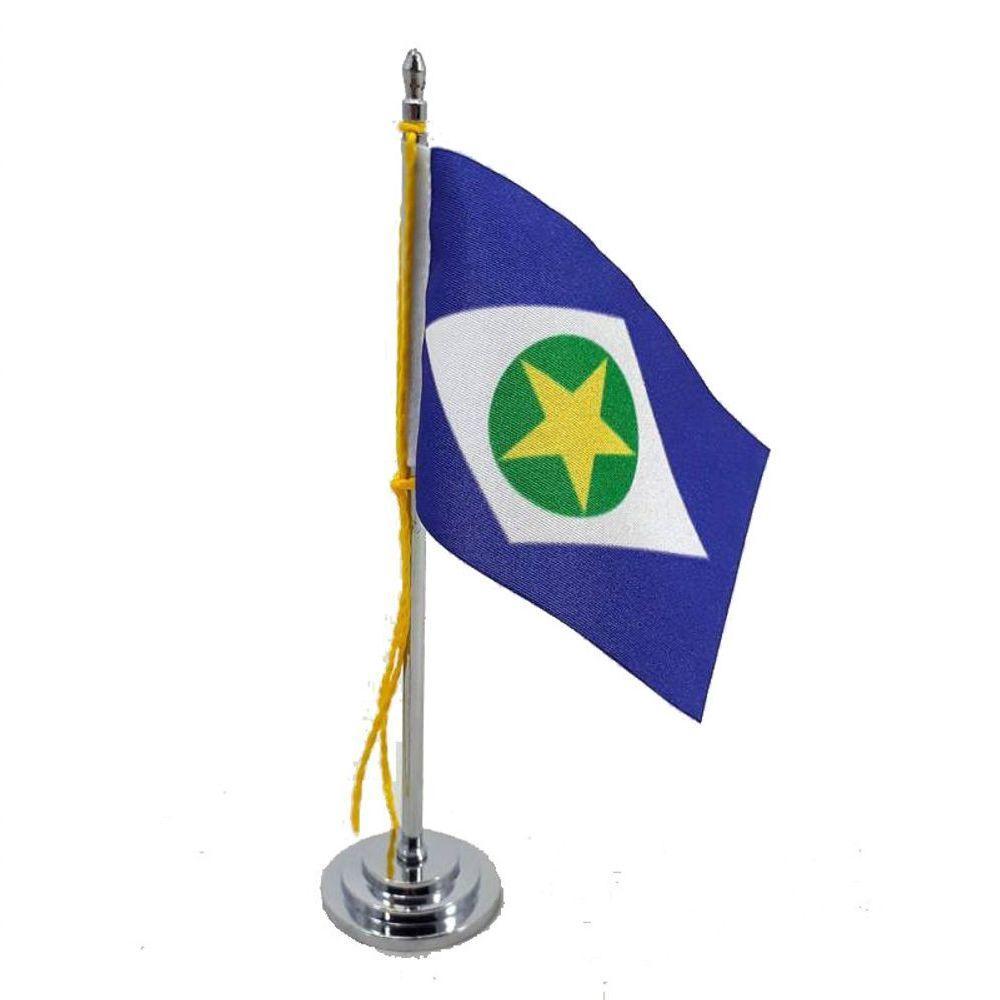 Mini Bandeira Mesa Mato Grosso Mastro 15 Cm - 2