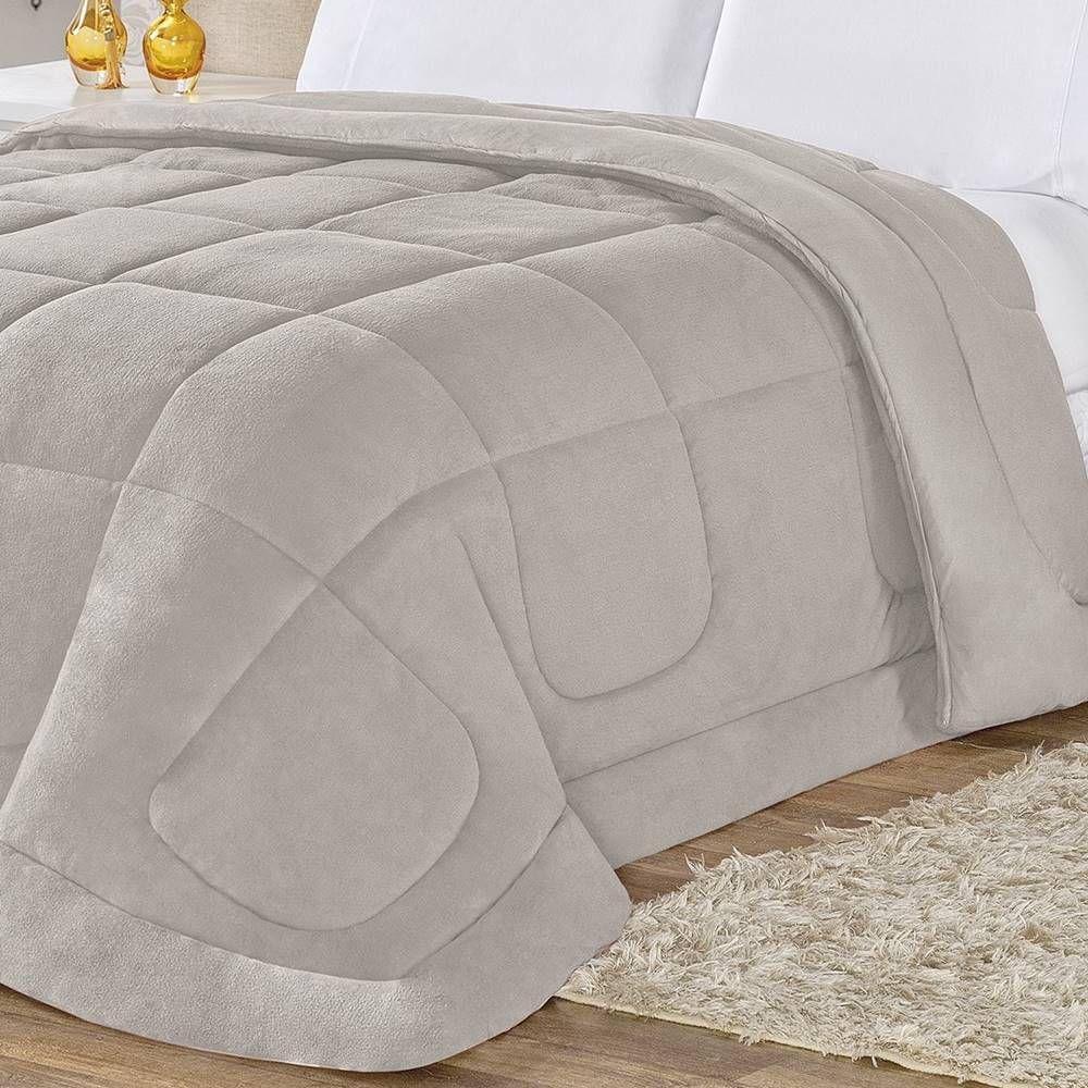 Coberdrom 100% Algodão Malha Com Manta Microfibra Queen 01 Peça - Cinza - 3