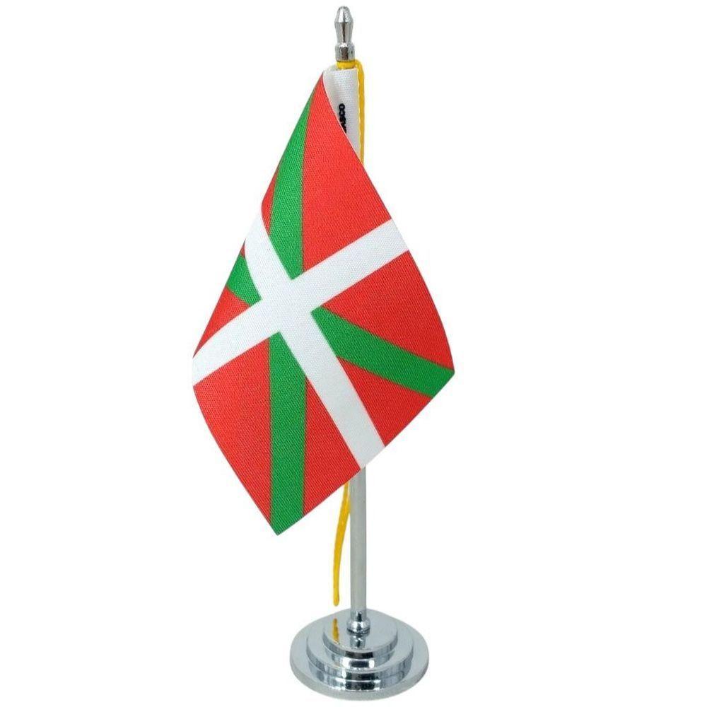 Mini Bandeira Mesa País Basco Com 8cm X 5,5cm E 15cm Mastro - 1