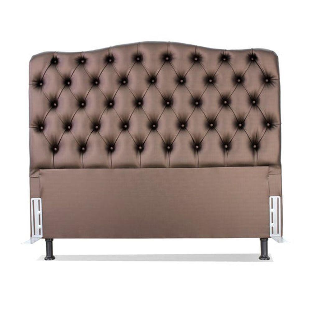 Cabeceira King 193 - Bello Box - Dunas Sintético Marrom - 1