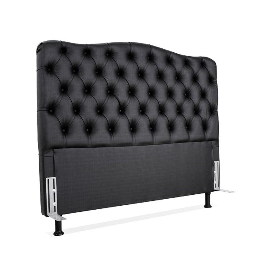 Cabeceira King 193 - Bello Box - Dunas Sintético Preto - 2