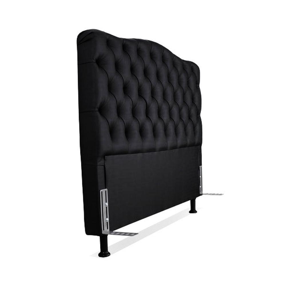 Cabeceira King 193 - Bello Box - Dunas Sintético Preto - 3