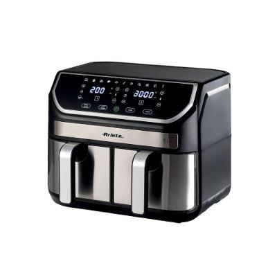 Fritadeira Elétrica Air Fryer Dupla Ariete 9L 2100W Preta com Cesto Controle Manual 220V