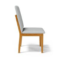 Kit Com 6 Cadeiras Daniela Madeira Maciça Estofada Para Mesa De Jantar Detalhe De Madeira Nas Costas Linho Cinza 407 - 2