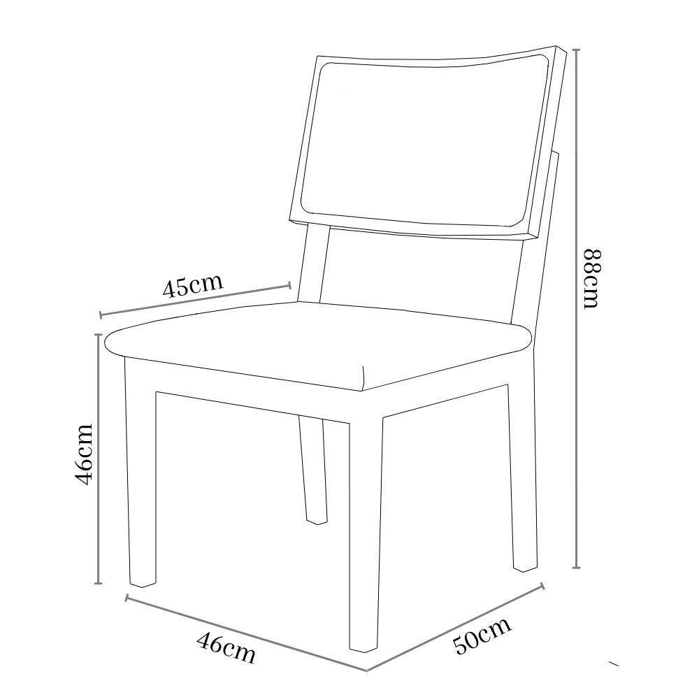 Kit Com 4 Cadeiras Aline Madeira Maciça Assentos Estofados Encostos De Telinha Veludo Chumbo 109 - 2