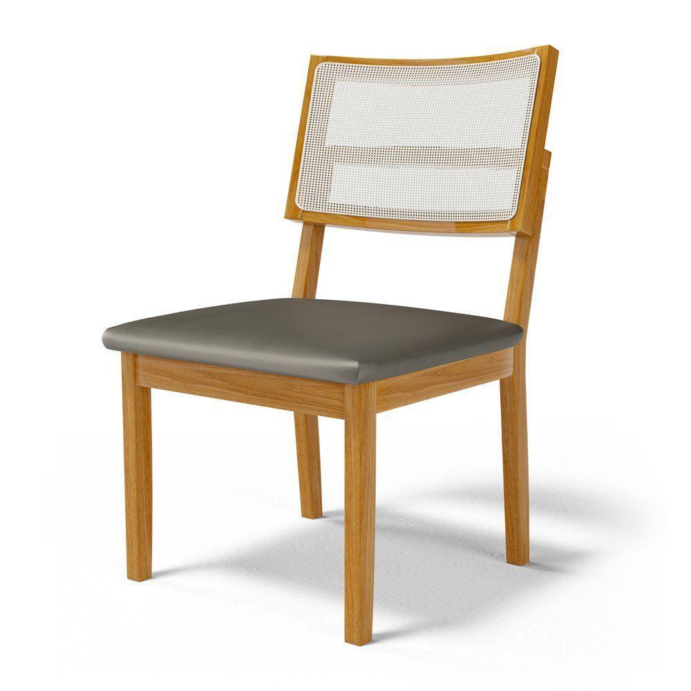 Kit Com 4 Cadeiras Aline Madeira Maciça Assentos Estofados Encostos De Telinha Veludo Chumbo 109 - 7