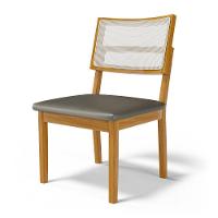 Kit Com 4 Cadeiras Aline Madeira Maciça Assentos Estofados Encostos De Telinha Veludo Chumbo 109 - 7