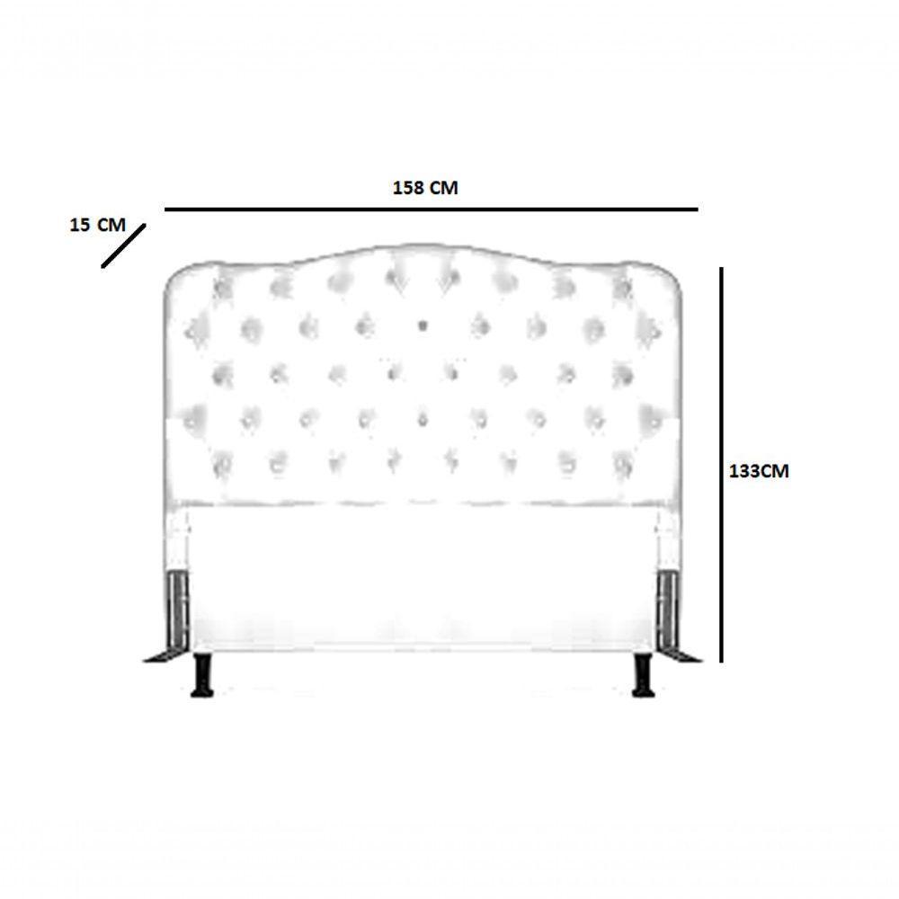 Cabeceira Queen 158 - Bello Box - Dunas Suede Preto - 2