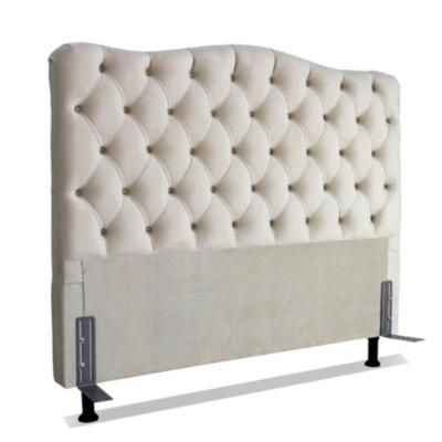 Cabeceira para Cama Box Dunas Casal 138 Suede Bege Bello Box