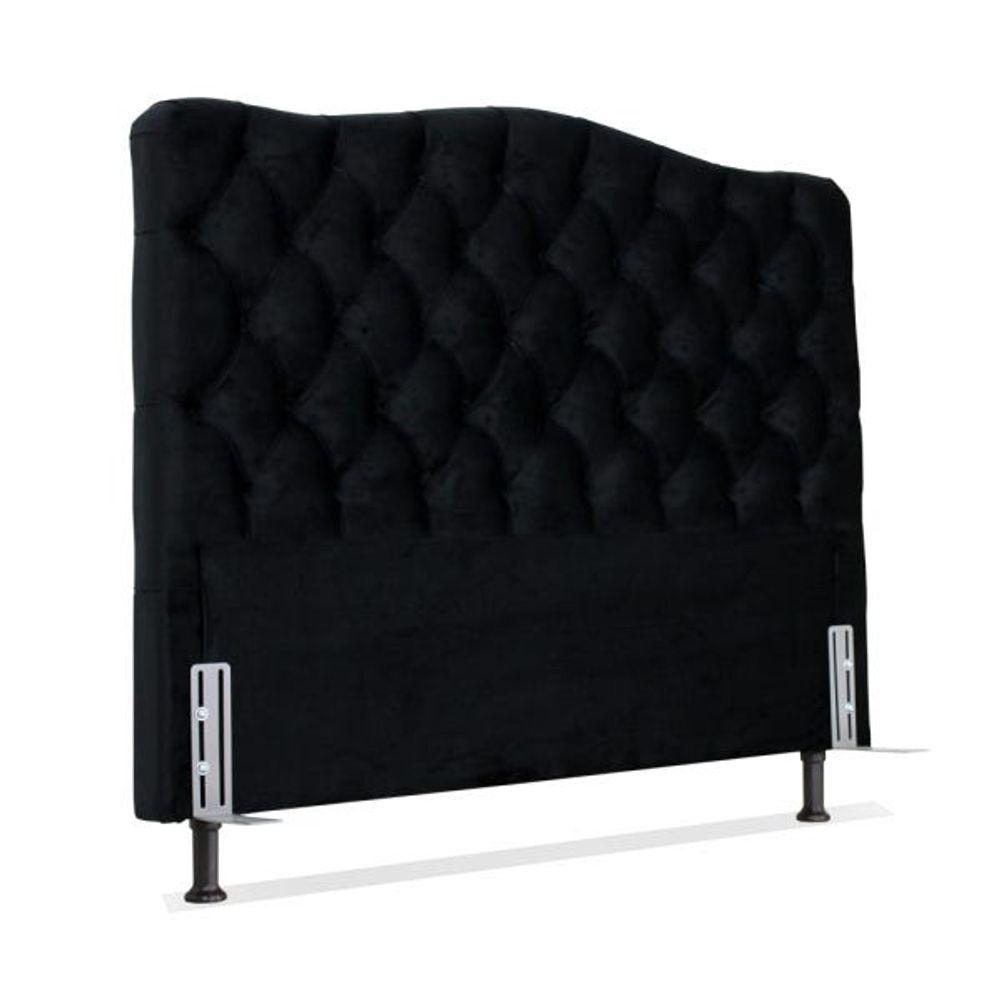 Cabeceira King 193 - Bello Box - Dunas Suede Preto - 1