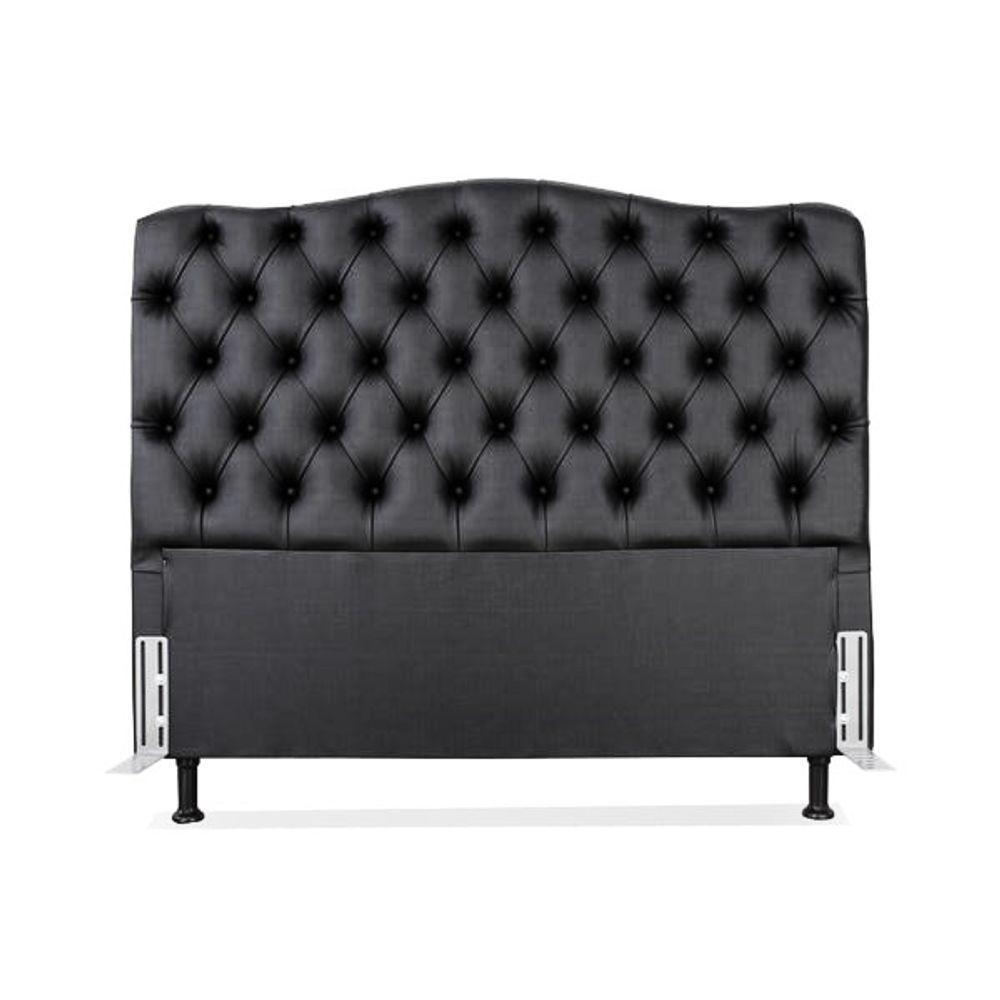 Cabeceira Queen 158 - Bello Box - Dunas Sintético Preto - 1