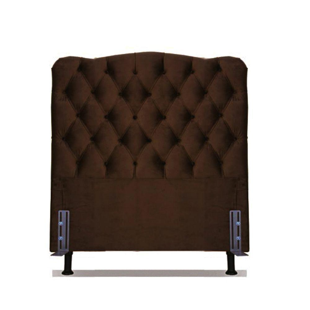 Cabeceira Solteiro 88 - Bello Box - Dunas Suede Marrom - 1