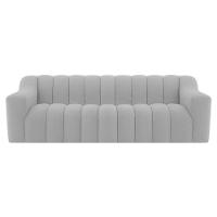 Sofá 2 Lugares Luxo Recepção Escritorio Sala Elegance 150cm Linho Cinza Claro - 5