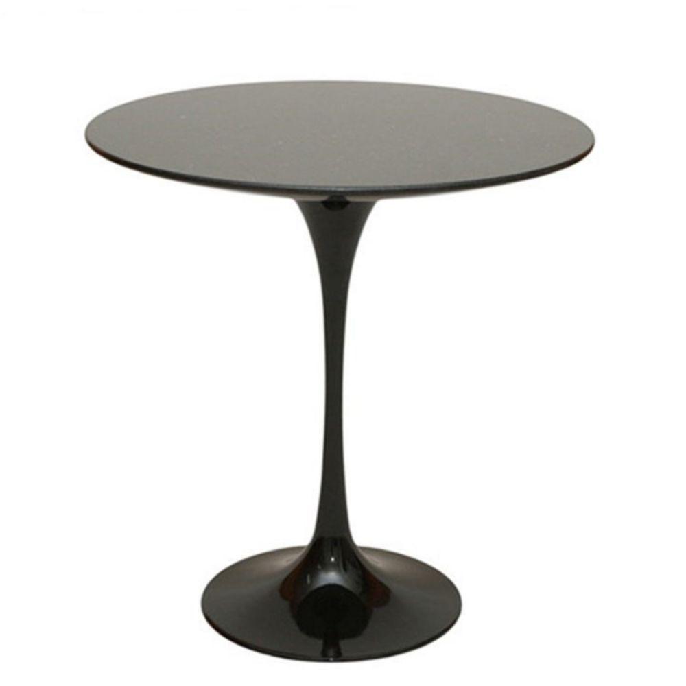 Mesa Lateral Tulipa Saarinen Redonda 51 Cm - Laqueado Base Preta - 1