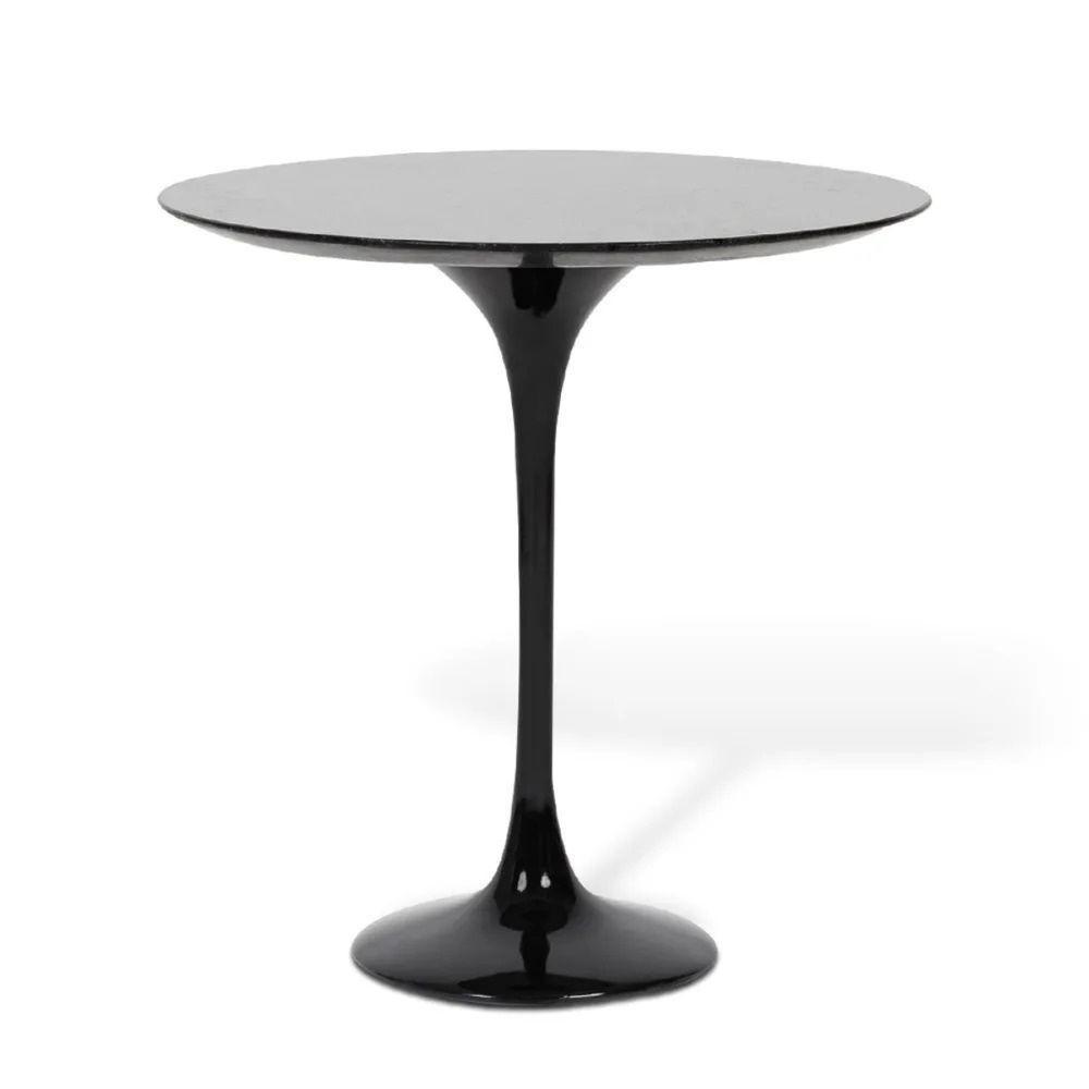 Mesa Lateral Tulipa Saarinen Redonda 51 Cm - Laqueado Base Preta - 2