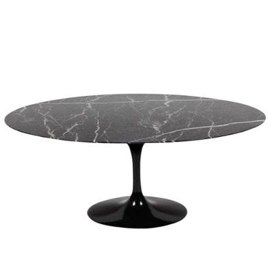 Mesa De Jantar Tulipa Saarinen Redonda 120x80 Cm Mármore Nero