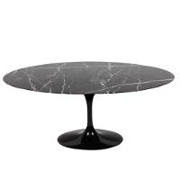 Mesa De Jantar Tulipa Saarinen Redonda 120x80 Cm Mármore Nero - 1