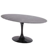 Mesa De Jantar Tulipa Saarinen Redonda 120x80 Cm Mármore Nero - 2