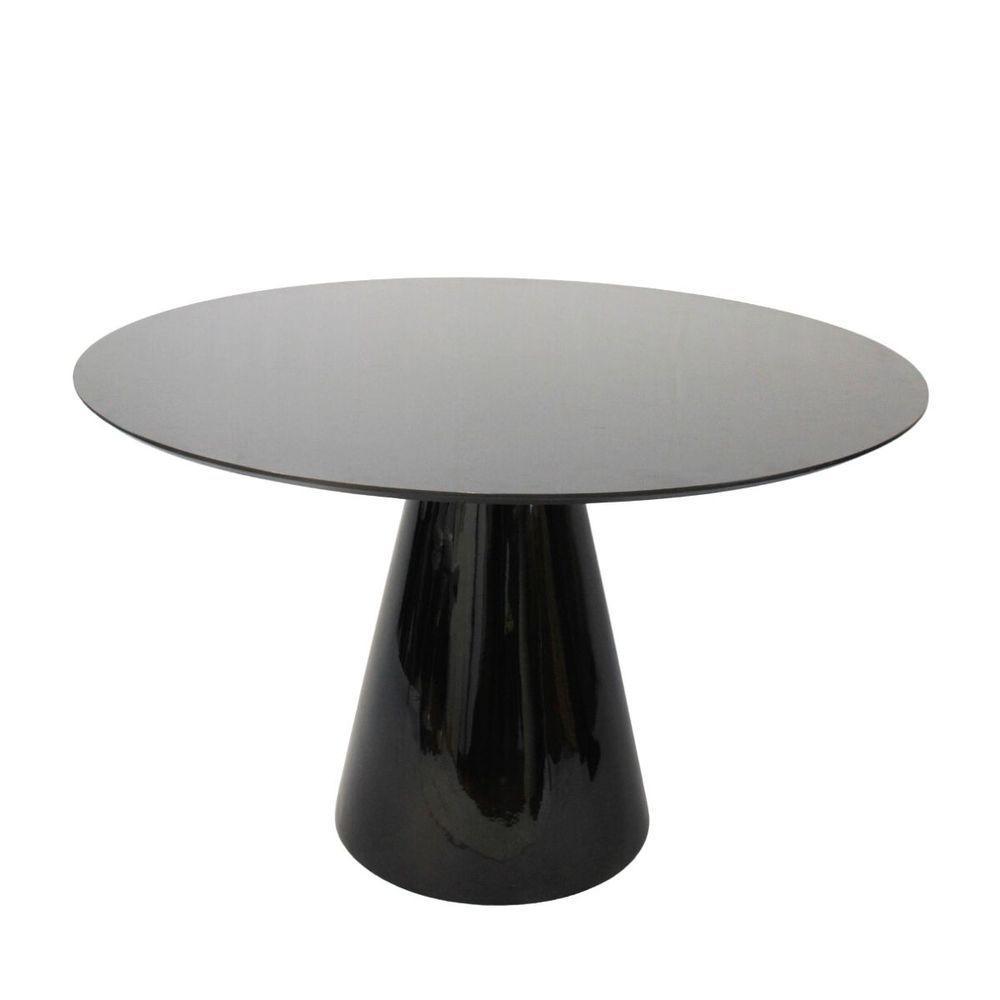Mesa Lateral Cone Laqueado Preto 51cm - 1